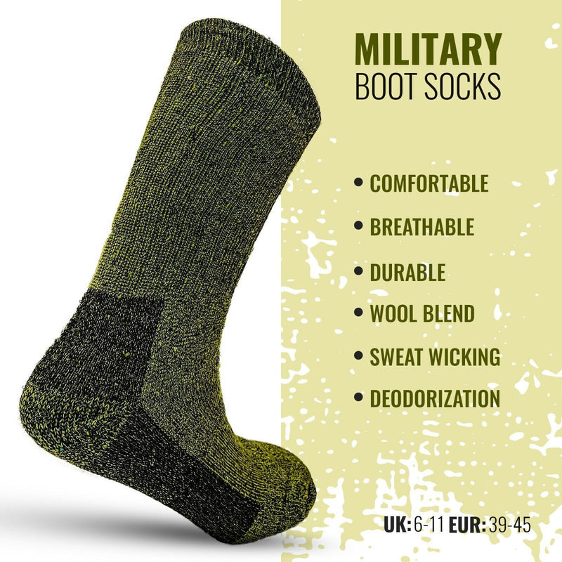 Mens Military Wool Blend Work Thick Thermal 2.8 Tog Long Combat Winter Socks